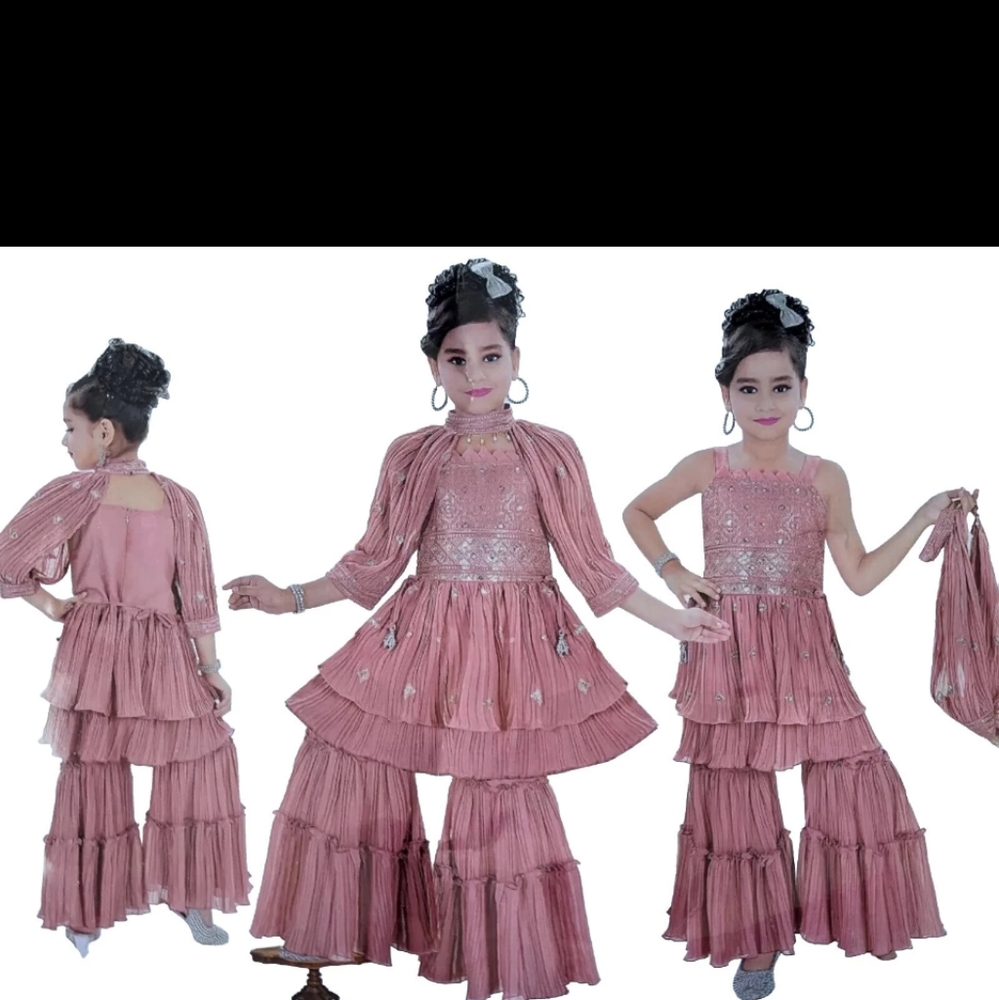 Pink Ruffled Dance Costume with Vintage Charm